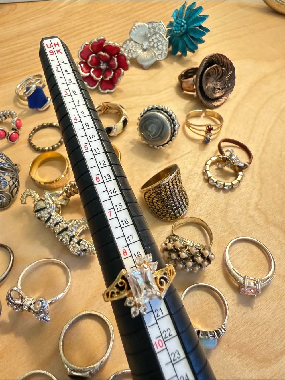 Vintage old costume fashion ring junk lot